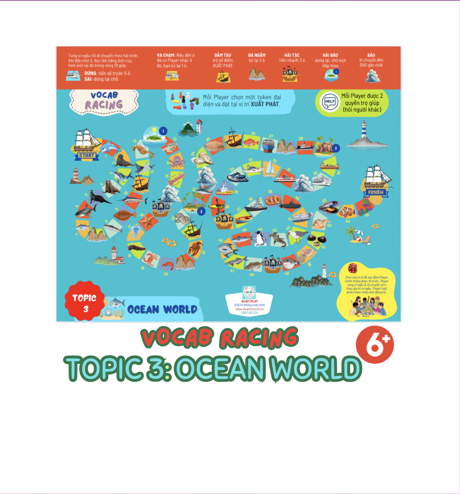 Cờ VOCAB RACING (OCEAN WORLD, 6+ tuổi)